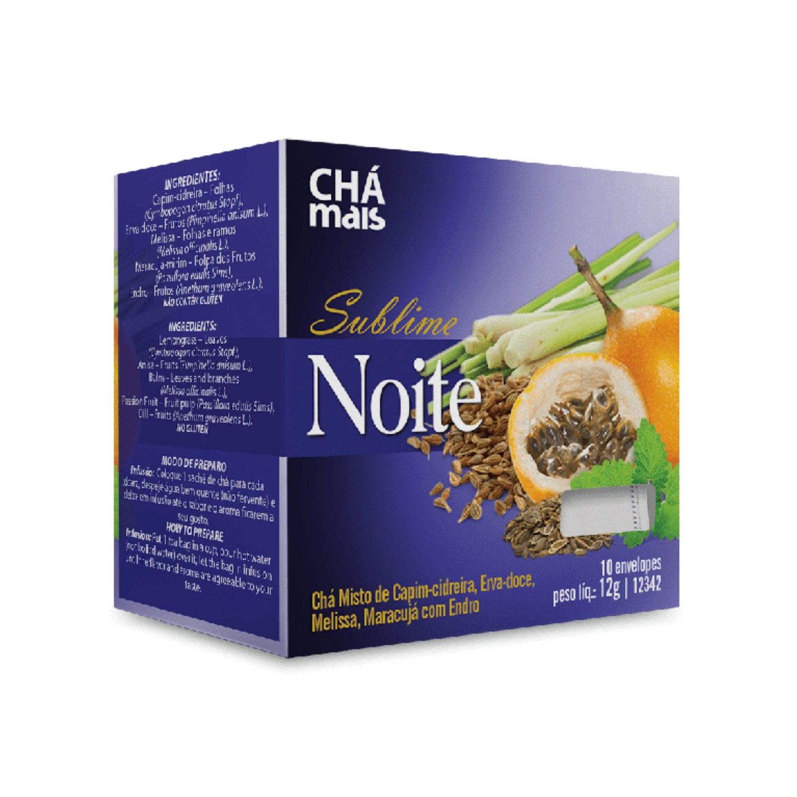 xr:d:DAFKXBL5a5Y:66,j:33881770769,t:22082801 Cha Sublime Noite Cha Mais 10 Saches 12g - Imagem 1