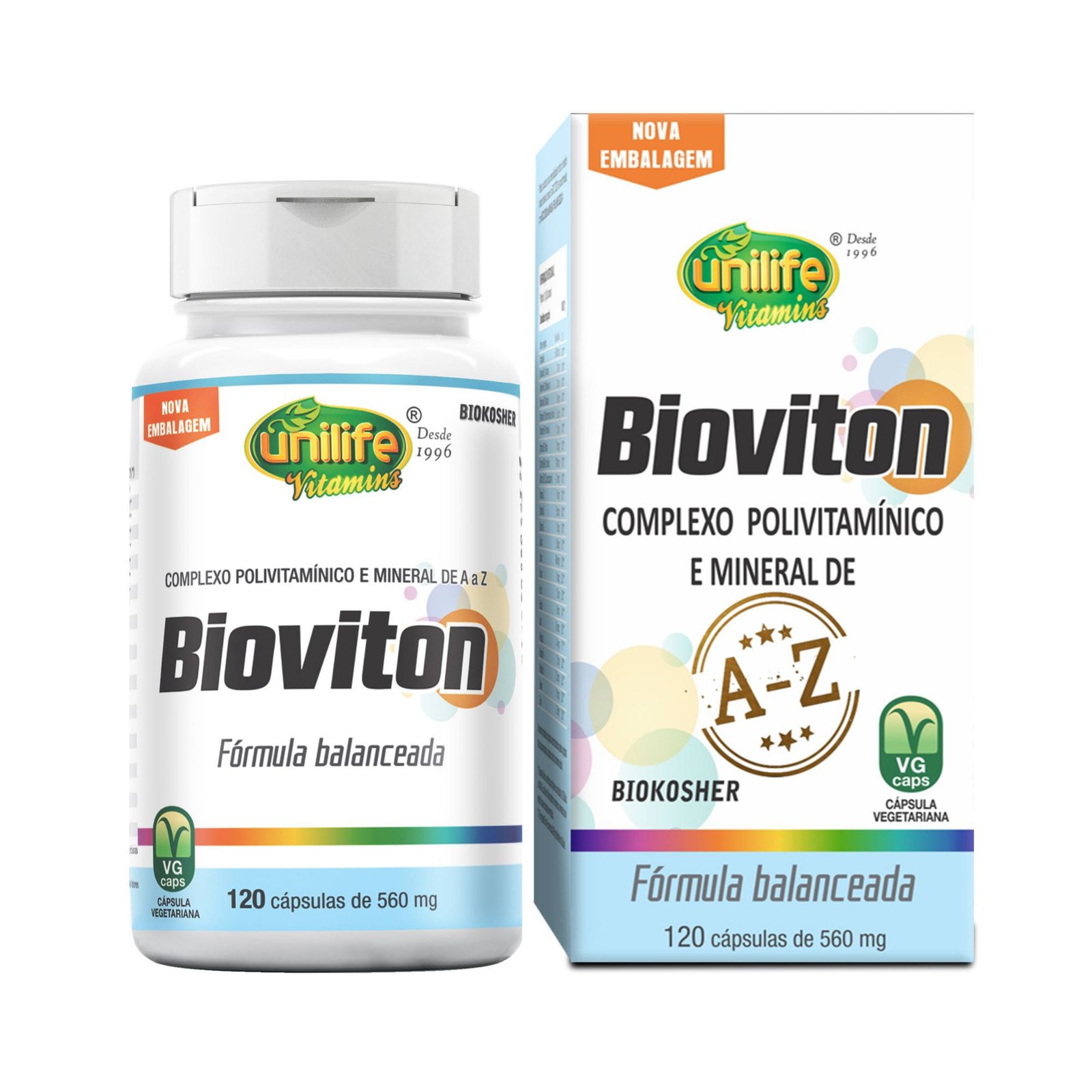 xr:d:DADfduvrgPg:3421,j:33727279524,t:22082520 Bioviton Unilife 560mg 120 Caps - Imagem 1
